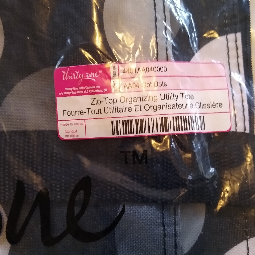 Thirty-one Zip top Organizing Utility Tote